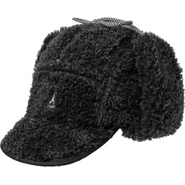 Kangol Faux Shearling Utility Flap Cap - Black/1SFM Black, One Size