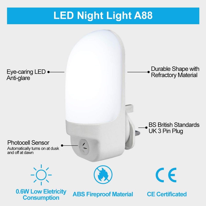 LED Plug in Night Light Dusk to Dawn Automatic Sensor