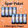 8 x Party Poppers, 10 cm with Confetti and Streamers