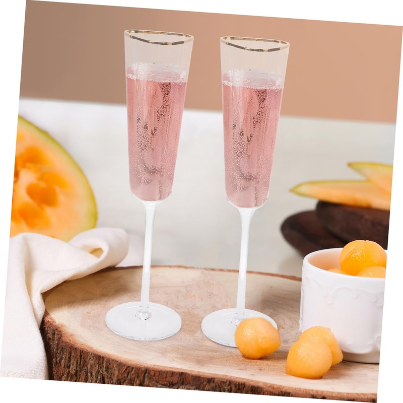 NOLITOY 2pcs Elegant Crystal Flutes for Wedding Toasting Unique Hammered