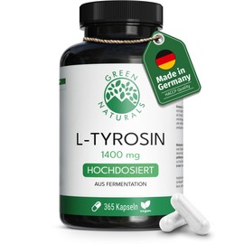 Green Naturals L-Tyrosine - High Dose: 1,400 mg - 365 Capsules