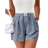 LOMON Shorts for Women Summer Gingham Boxer Y2K Pajamas Pockets