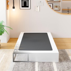 EMODA 8 Inch Twin Box Spring Heavy Duty Metal Mattress Foundation Bed Base with Fabric Cover, Easy Assembly