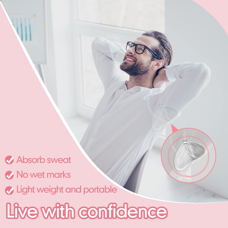 4 Pairs Underarm Sweat Pads Reusable Armpit Absorbing Guards Washable