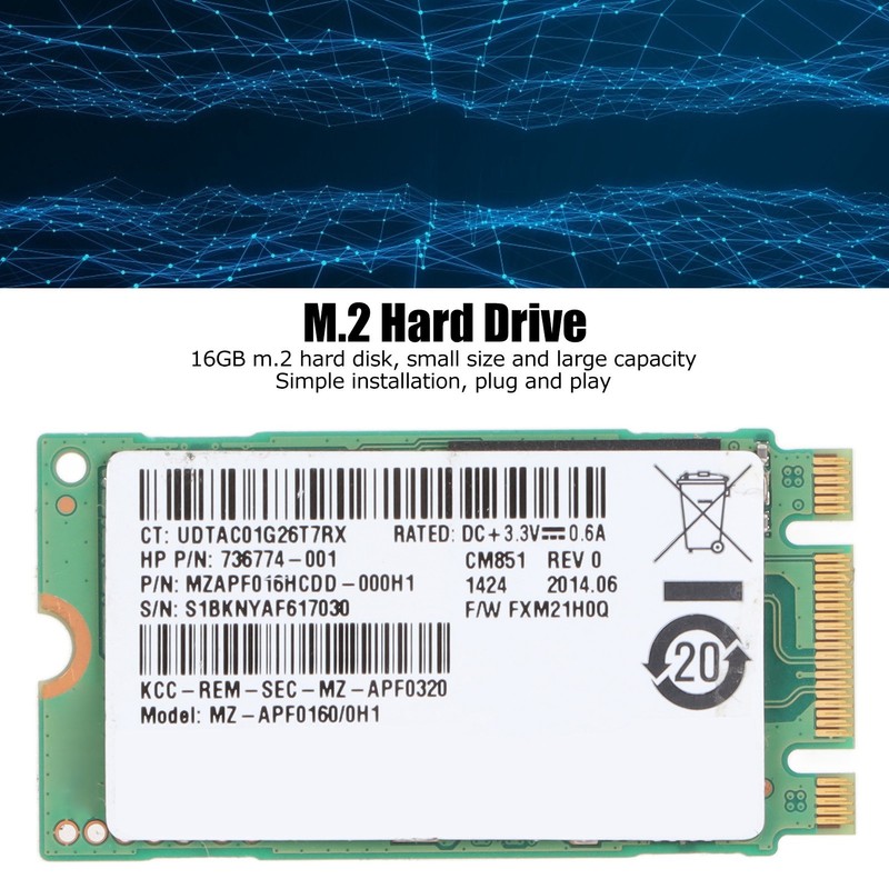 Hard Drive 16GB M.2 2242 Large Capacity Design Strong Performance