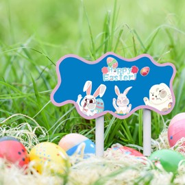 Vesvory Easter Car Stickers Bumper Stickers-4 Pcs Cute Eggs Bunny Clings Refrigerator Stickers Easter Decoration Stickers for Home Kitch,Mailbox,Windows, Motorcycle,Wall