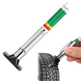 JUSTTOP Car Tire Tread Depth Gauge, Color Coded Tyre Tread Metric Gage Tire Depth Gauge Tester, Universal Fast Accurate Tyre Tread Depth Measurement Tool Tire Wear Gauge in 32nds