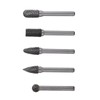 5 Pcs Rotary Burr Set Tungsten Carbide Head 10mm Steel