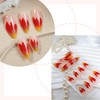24pcs French Tip Press on Nails Medium Almond Fake Nails