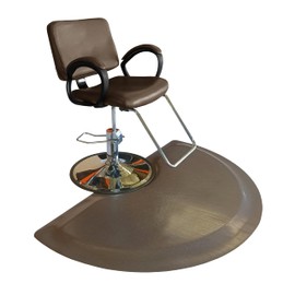 Rhino Hide Salon Mat 3' x 5' (Semi Circle, Brown 1/2'' Thick)