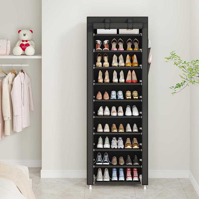 UDEAR 10-Tier Free Standing Shoe Rack Sturdy Shoe Rack Organizer