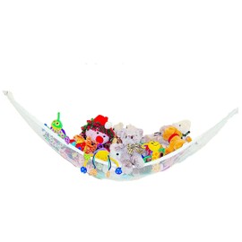 Dreambaby Super Corner Toy Hammock Net Organizer - with Stuffed Animal Toy Chain Hanger - 6ft Long - Holds up to 10lbs Maximum Weight - White - Model F605