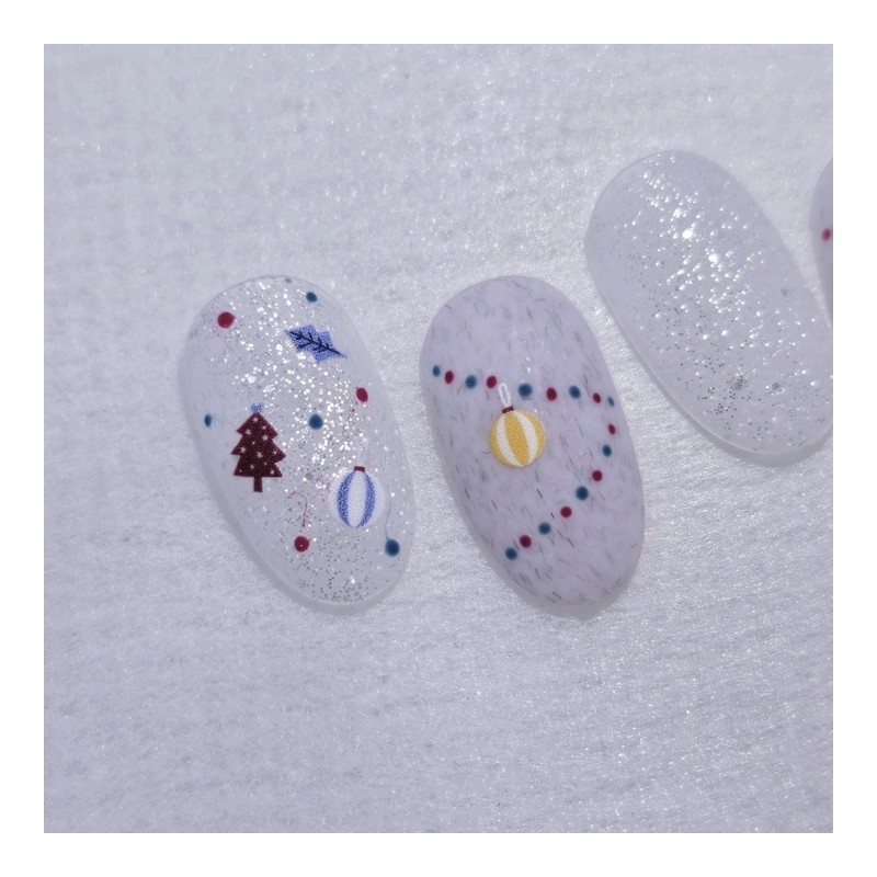 Gingerbread Winter Garden Handmade Nail Tips - Almond Long /