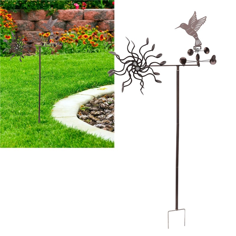 BAFOVY Iron Metal Windmill with Rotation Stability, Vivid Ornament for