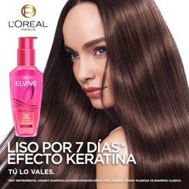 L'Oréal Paris Elvive Dream Liso Tratamiento Sérum Capilar con Keratina, Pelo más Liso en 7 Días, Anti Humedad y Sin Siliconas, para Cabello con Frizz,