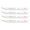 Wusthof 1125460401 Gourmet Four Piece Steak Knife Set, White Handles,