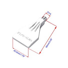 Aopin Flat Nozzle Male Thread Aluminum Alloy 1/4" BSPT Gas Nozzle, Air Knife, 16 Hole Dust Blowing Nozzle, Blower, Compressed Air Silver 2Pcs