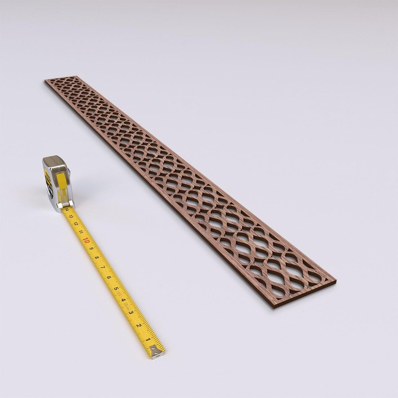 46 3/8"W x 4"H x 1/4"T Somerset Fretwork Moulding, Walnut