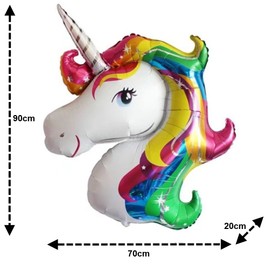 ballonfritz® Einhorn Unicorn Ballon - XXL Regenbogen Riesenballon 90x70x20cm als Geburtstagsgeschenk, Party-Deko oder Überraschung für die Freundin