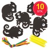 Baker Ross FN190 Chameleon Scratch Art Decorations - Pack of
