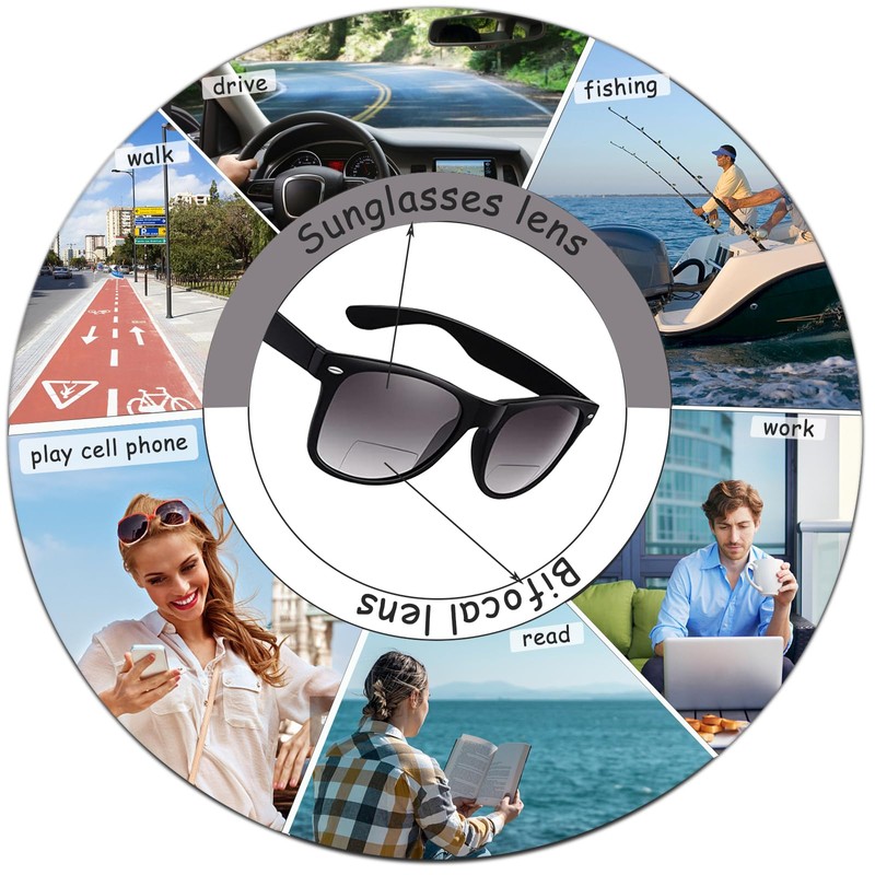 E & R Elegant Rabbit Bifocal Reading Sunglasses Outdoor Sunglasses