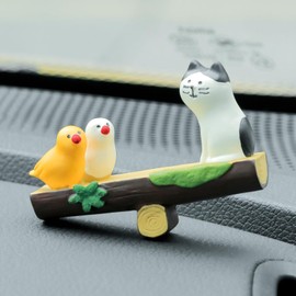 YGMONER Car Dashboard Cat Figurines Orange Tulip Flower Car Interior Decor Accessories Cute Kitty Mini Decorations for Women (Seesaw Board)