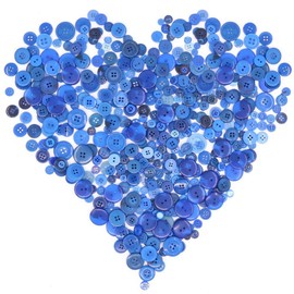 Swpeet 650 Pieces Assorted Sizes Resin Buttons 2 and 4 Holes Round Craft Buttons for Sewing DIY Crafts Children's Manual Button Painting (Navy Blue)