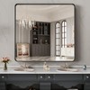 LOAAO 32X32 Inch Black Metal Framed Bathroom Mirror for Wall,