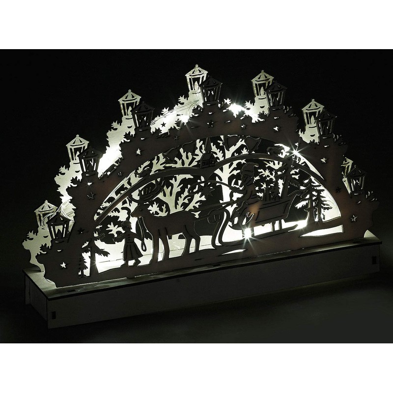 Britesta Wooden Light Arch Decoration with LED Light and Reindeer