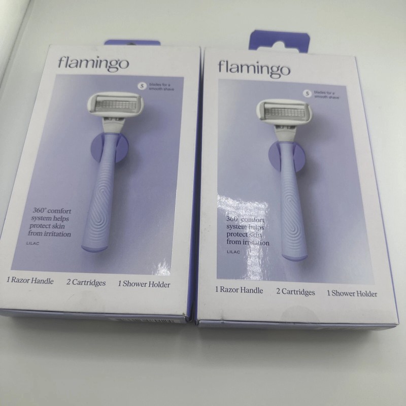 2x Flamingo Women's 5 Blade Shaving Razor 1 Handle /
