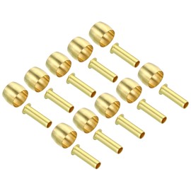 PATIKIL 6 mm Pipe AD Pack of 20 Brass Compression Sleeves Clamps Brass Ferrule Brass Compression Insert Part Assortment Kit for Air Water Gas Pipe