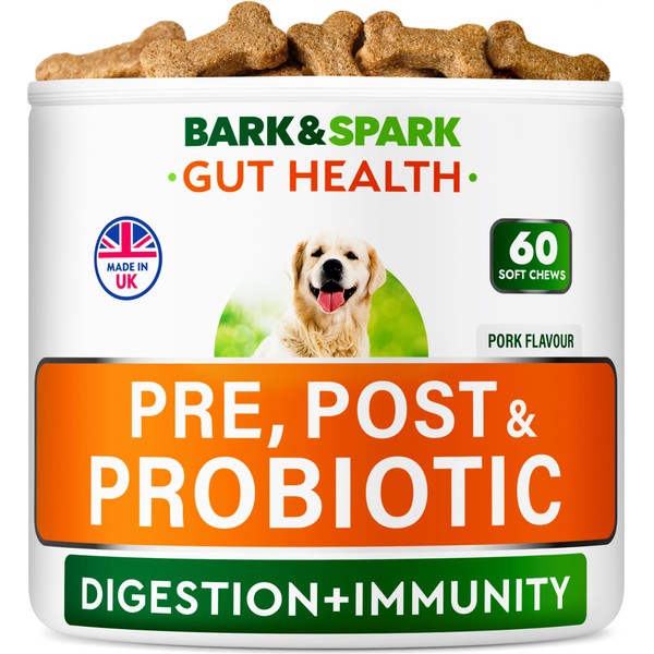 BARK&SPARK Vet Strength Dog Probiotics for Gut Health & Digestive