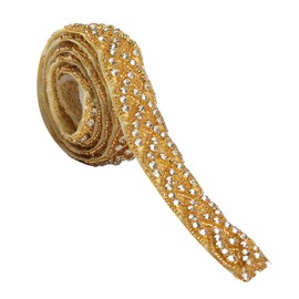 DUOBAO Wedding Belt-Rhinestone Belt Crystal Rhinestone Appliques Belts for Women Wedding Dress Sash Handmade Rhinestone Belt (Gold)