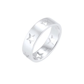 Elli Astro 0601220317 Women's Ring Stars Cut Out Band Ring 925 Sterling Silver, Silver, No Gemstone