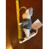 Silver Tree Felted Mouse Christmas Ornament On Skis With Knit