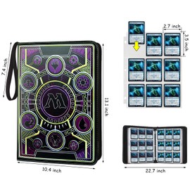 MTGPRO 9 Pocket Card Binder,Trading Card Binder Premium 720 Double PU Card Collection Binder with Sleeves,Card Folder for MTG, TCG, Sports Cards, (Purple)