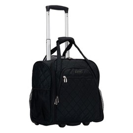 Rockland 록랜드 멜로즈 업라이트 휠드 언더랩 캐리온 러기지 블랙 15인치 [Black] Rockland Melrose Upright Wheeled Underlap Carry-On Luggage Black 15 Inch