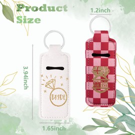 Bridal Shower Favors,12pcs Lip Balm Chapstick Holder Key Chain Team Bride Bachelorette Party Keepsake Gifts Kiss the Miss Goodbye, Lip Gloss Sleeve Pouch Lipstick Bag Bridesmaid Proposal Hangover Kit