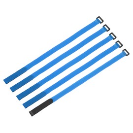 MECCANIXITY 5Pcs Reusable Battery Tie Down Straps,0.8x20" Blue Nylon Multipurpose Battery Hold Down Adjustable Cinch Strap Hook Loop Fastening Tie for Quadcopters FPV RC Drone Boat Car
