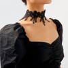 Rannyrena Gothic Lace Flower Choker Necklace Wide Short Collar Necklace