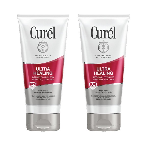 Curél Ultra Healing Body Lotion, Moisturizer for Extra Dry Skin, Body and Hand Lotion with Advanced Ceramide Complex and Hydrating Agents, 6 Ounce (Pack of 2)