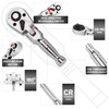 UYECOVE 1/4 3/8 Inch Drive Stubby Ratchet Set, Flex Head
