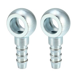 ACROPIX 10mm Diameter 7.5 mm OD Banjo Hose Barb Bolt Fittings Universal Banjo Fitting Fuel Line Adapter Connector for Motorcycle Car Silver Tone - Pack of 2