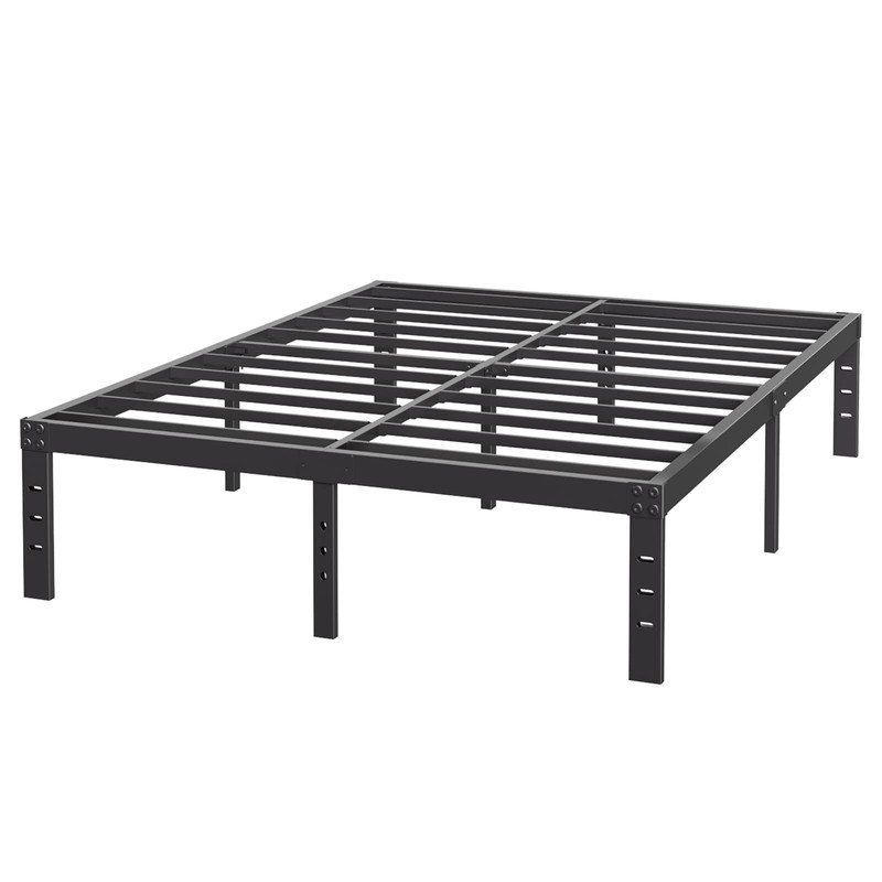 COMASACH Queen-Size Metal Bed-Frame No Box-Spring Needed,12-Inch Noise Free Black