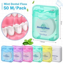 Mimorou Hilo Dental Con Sabor A Menta (Paquete De 96 Unidades, 50 M Cada Uno) Para Viajes, Cuidado Bucal Y Protección De Dientes Y Encías.