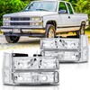 SAFAUTOPARTS Headlights Assembly Pair for 1994-1998 OBS Chevy Silverado C/K