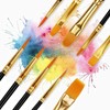 Paint Brushes Nylon,10 Pack Artist Paintbrushes with Oblique Head Painting