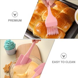 Juego de 3 espátulas de silicona para hornear, espátulas de silicona, herramientas para hornear, pasteles, crema y mantequilla, espátulas para cocinar y hornear, color rosa
