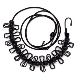 GDFYMI Travel Retractable Portable Clothesline, Camping Accessories Clothes Line with 12 Clothes Clips for Indoor and Outdoor (Black)