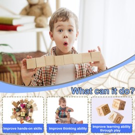 Wooden Blocks, Wooden Cubes, 8pcs 2 Inch Unfinished Natural Wood Blocks For Crafts Making,Wood Block For Letters Stamps, Alphabet Block, Diy Craft Gifts, Number Cubes Or Puzzle Making